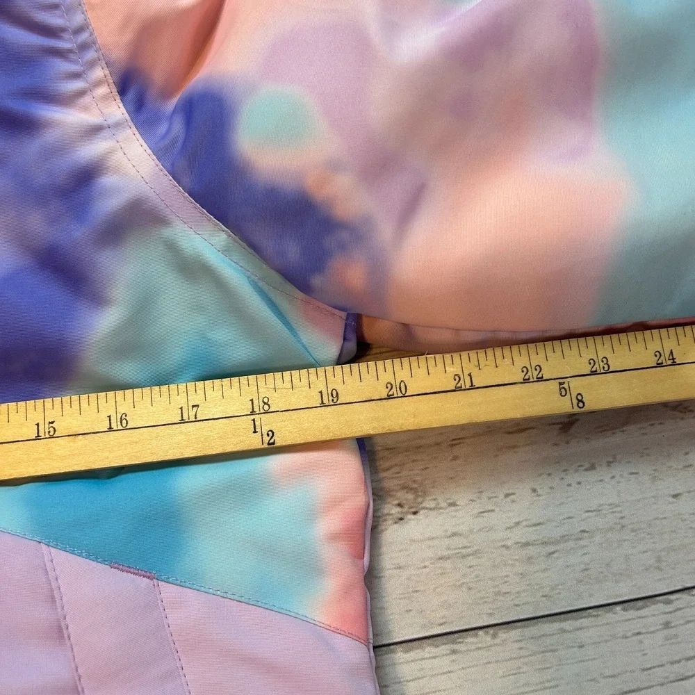 Hurley Snow Jacket Pockets Buttons Pink Tie Dye Youth Girls Size‎ Large 14/16